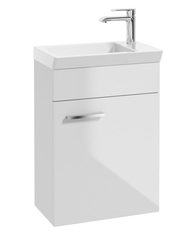 SONAS Charm 45cm Gloss White Wall Hung Cloakroom Vanity Unit- Chrome Hardware
