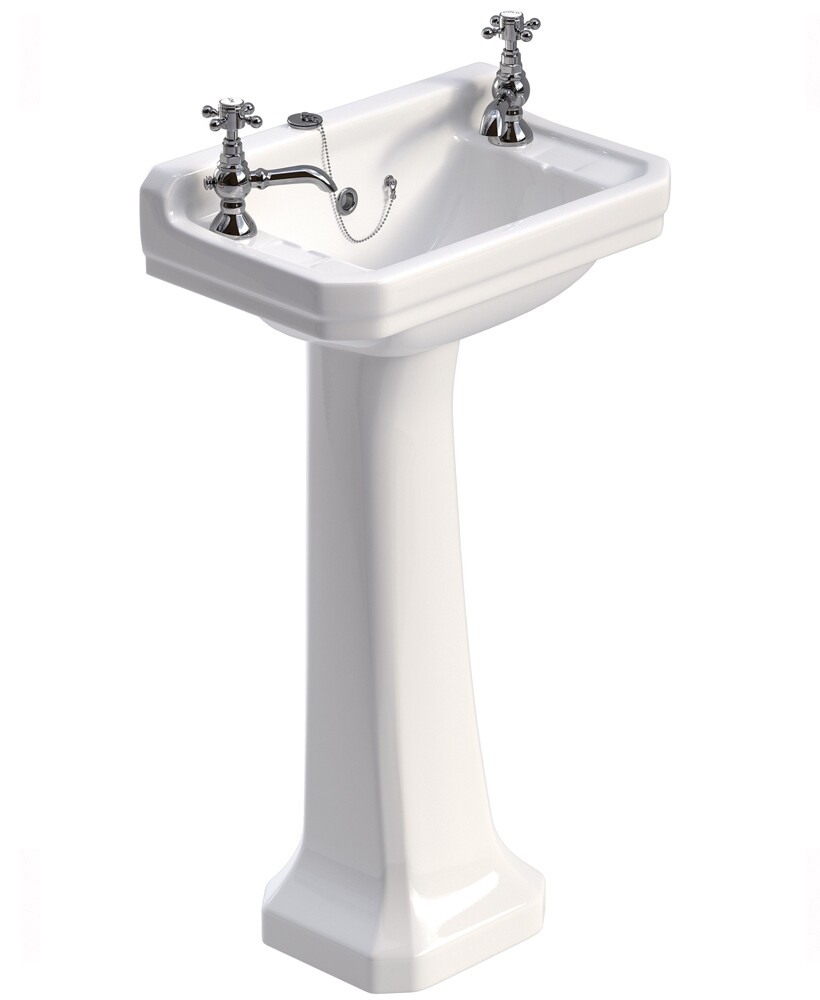 SONAS Westbury 500 Basin With Full Pedestal 2 Tap Holes