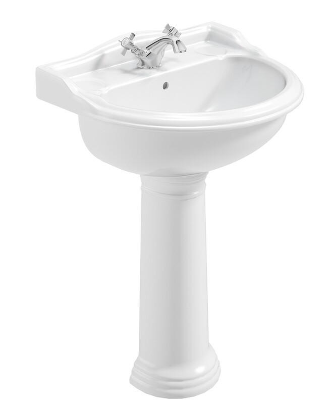 SONAS Cambridge 500 Basin With Full Pedestal, Tap Holes: One Tap Hole