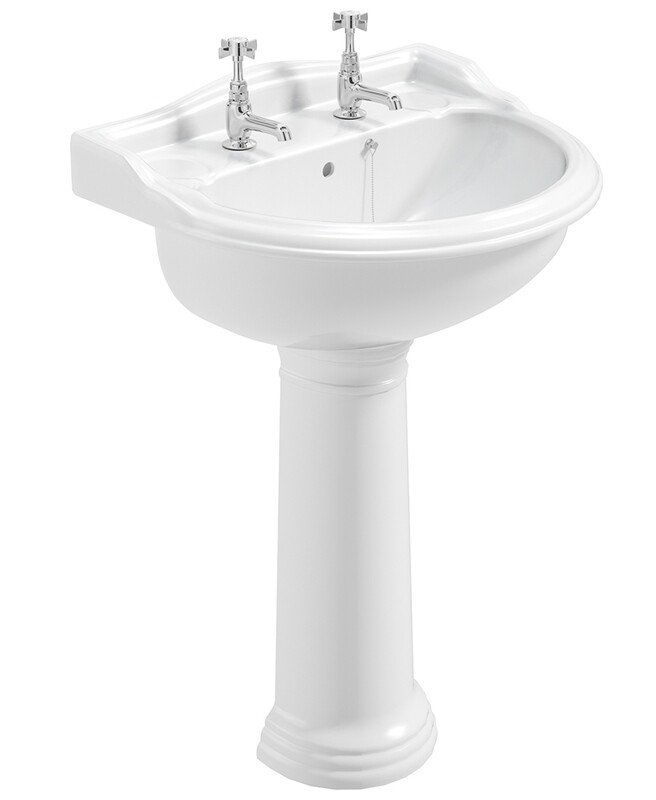 SONAS Cambridge 610 Basin With Full Pedestal, Tap Holes: One Tap Hole