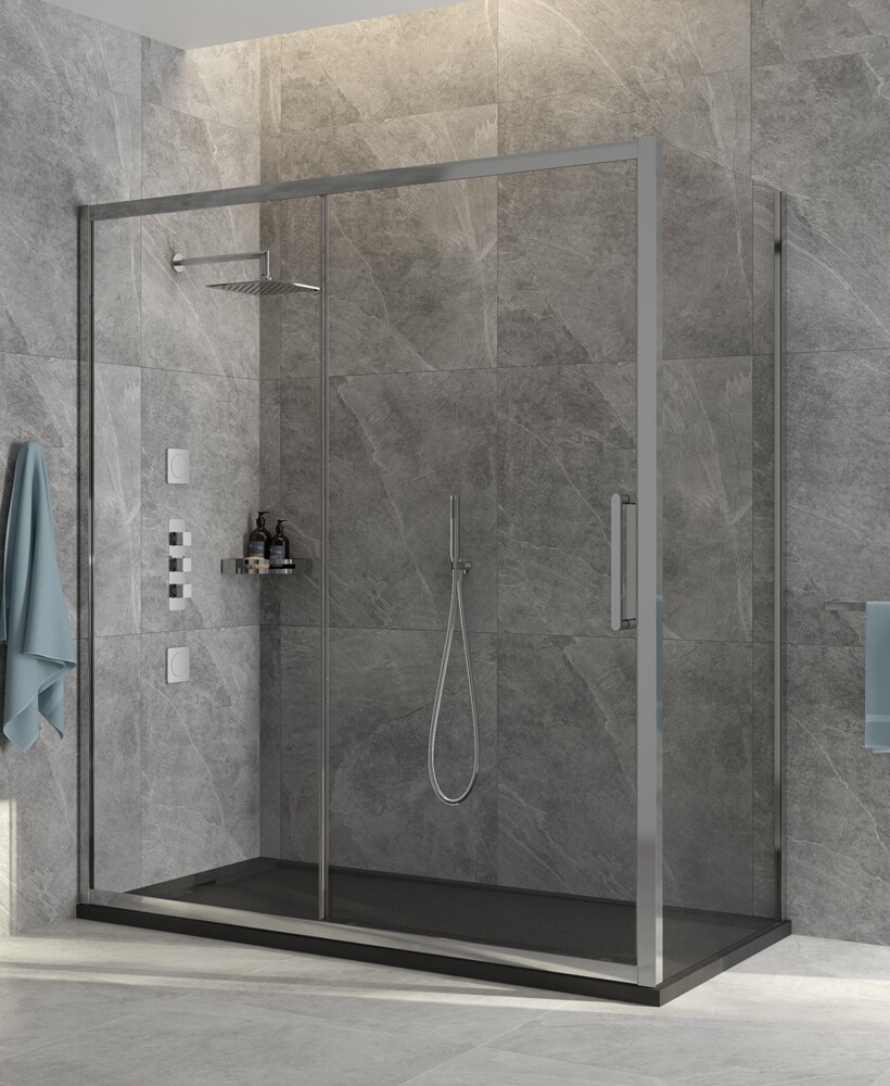 SONAS Aspect Chrome Sliding Shower Door SONAS Aspect Chrome Sliding Shower Door, Size: 1000