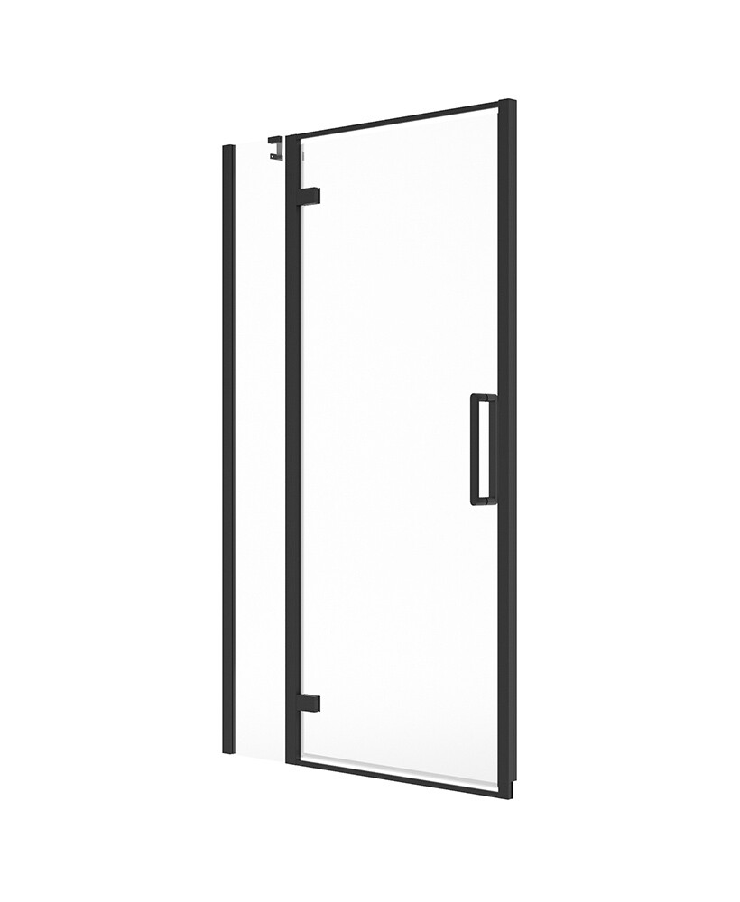 SONAS Aspect Matt Black Hinged &amp; Incline Shower Door, Size: 1000