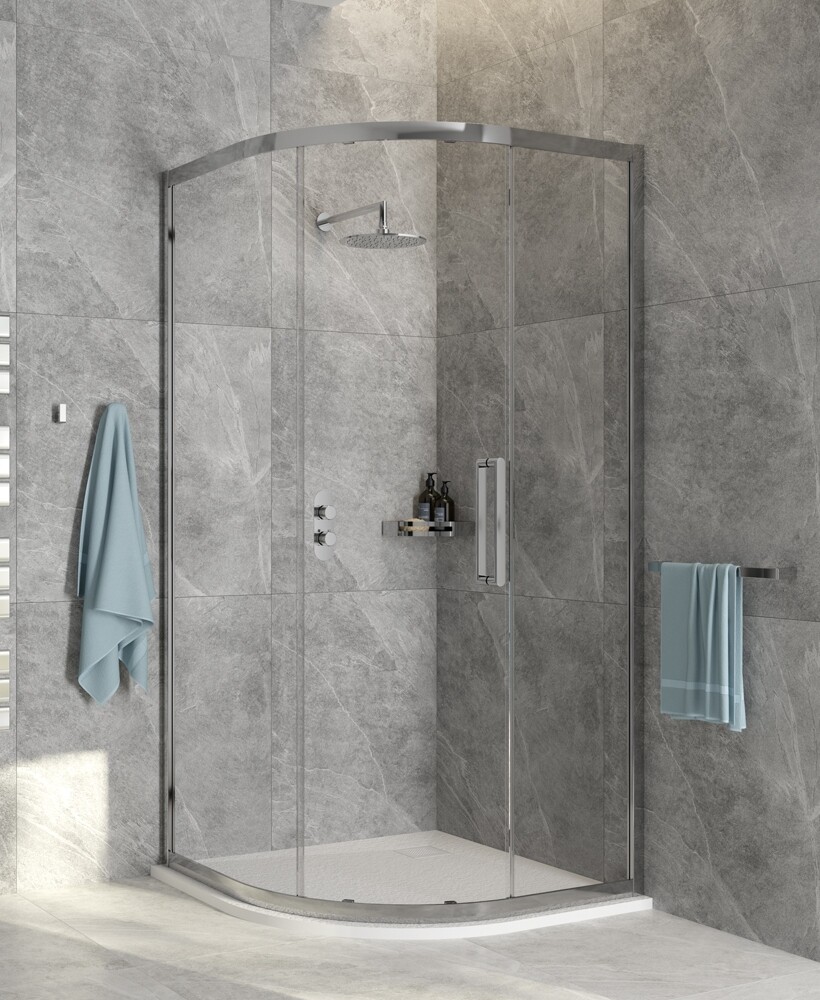 SONAS Aspect Chrome Single Door Quadrant, Size: 900