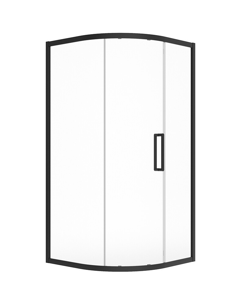 SONAS Aspect Matt Black Single Door Quadrant, Size: 900