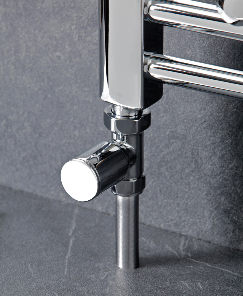 SONAS Chrome Round Head Straight Radiator Valves