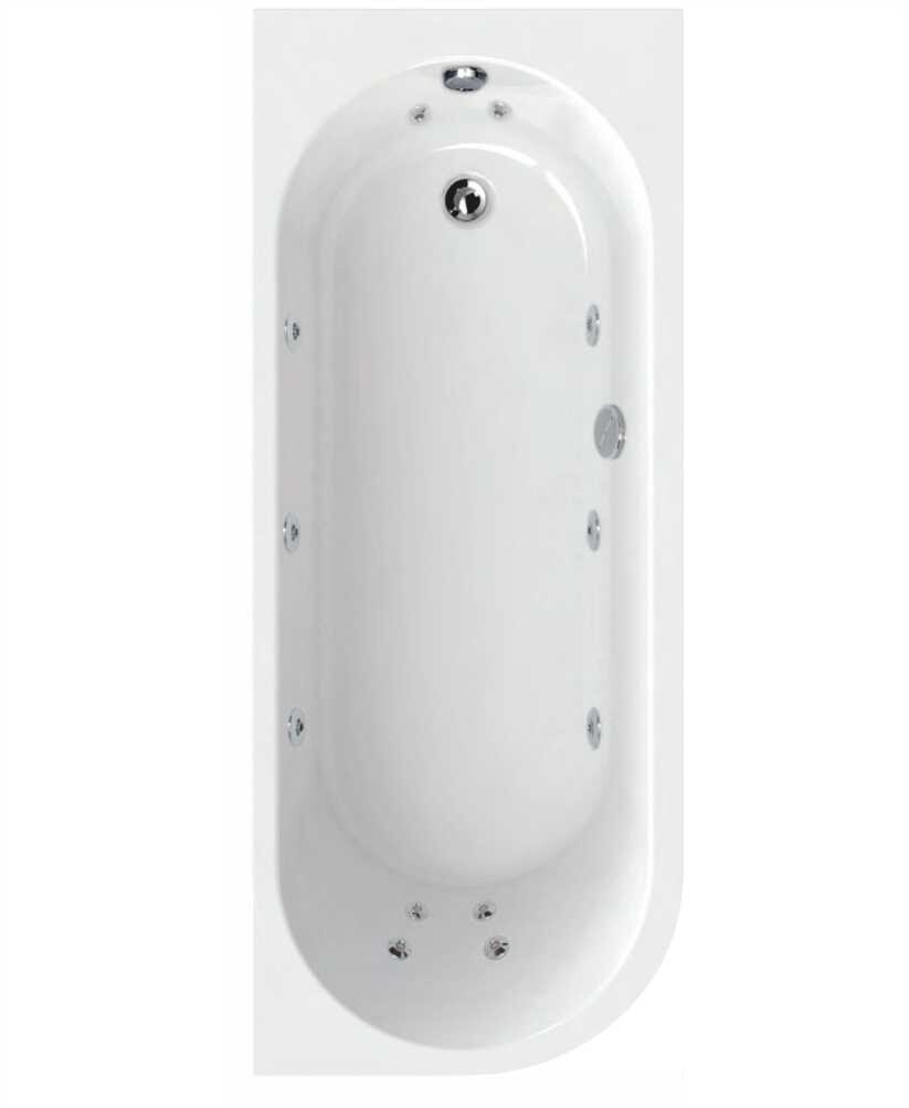 SONAS Arc Single Ended 12 Jet Whirlpool Bath, Size &amp; Orientation: L1700xW700xD400- RH