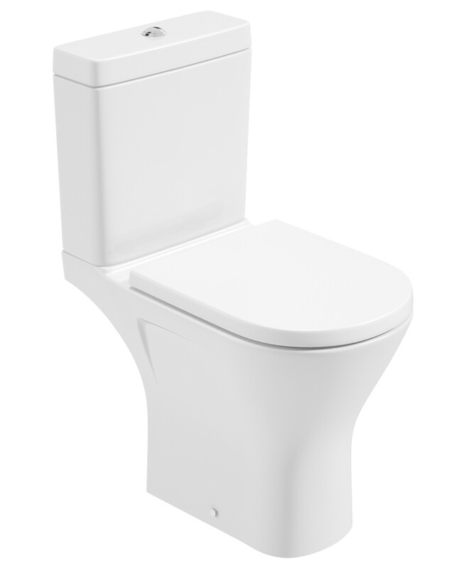 SONAS Scala Comfort Height Close Coupled Rimless WC, Seat: Soft Close Standard Seat