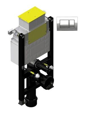 SONAS Fast Fix Frame with Top &amp; Front Access for Wall Hung WC with Rectangle  Flush Plate