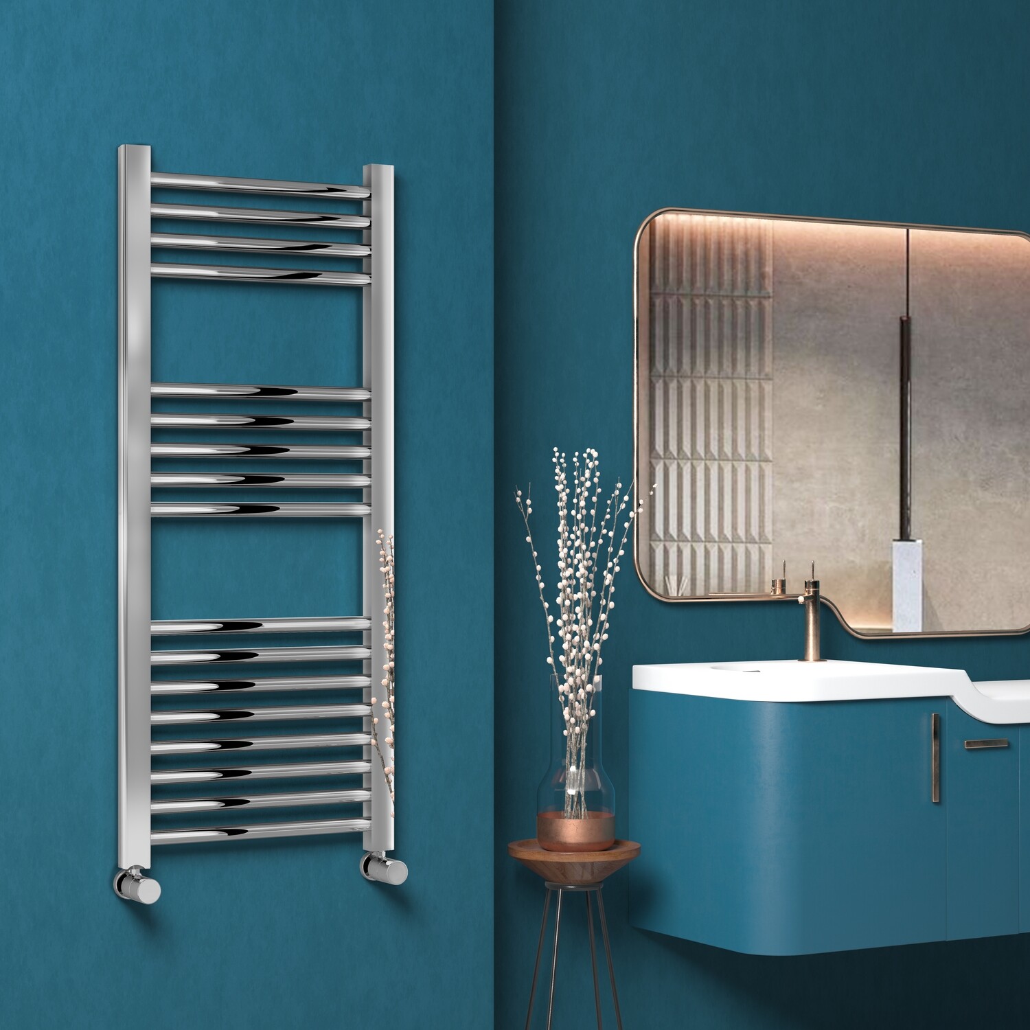 Greenstar Chrome Straight Heated Towel Rail