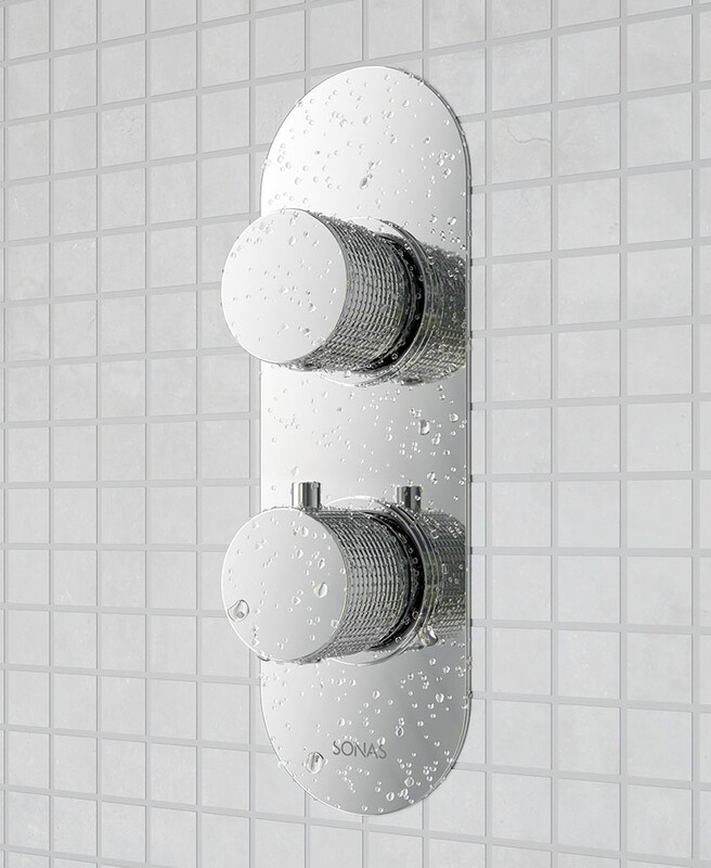 SONAS Alita Knurled Dual Control  2 Outlet Shower Valve Chrome