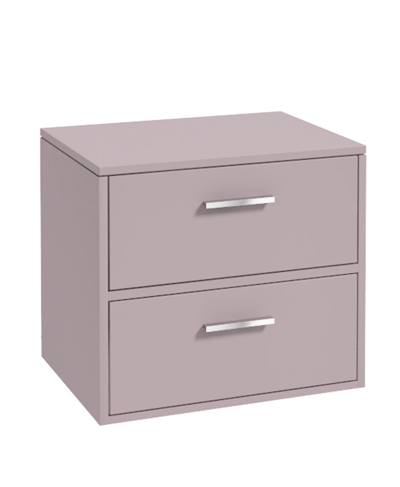 SONAS Finland 60cm Countertop Wall Hung Vanity Unit Matt Cashmere Pink- Chrome Hardware