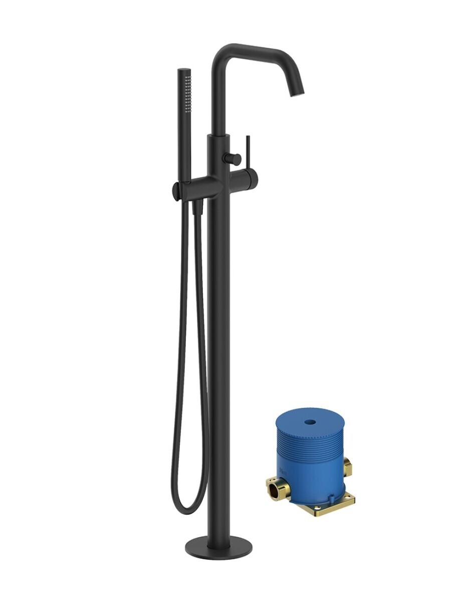 Alita Floor Standing Bath Shower Mixer Matt Black
