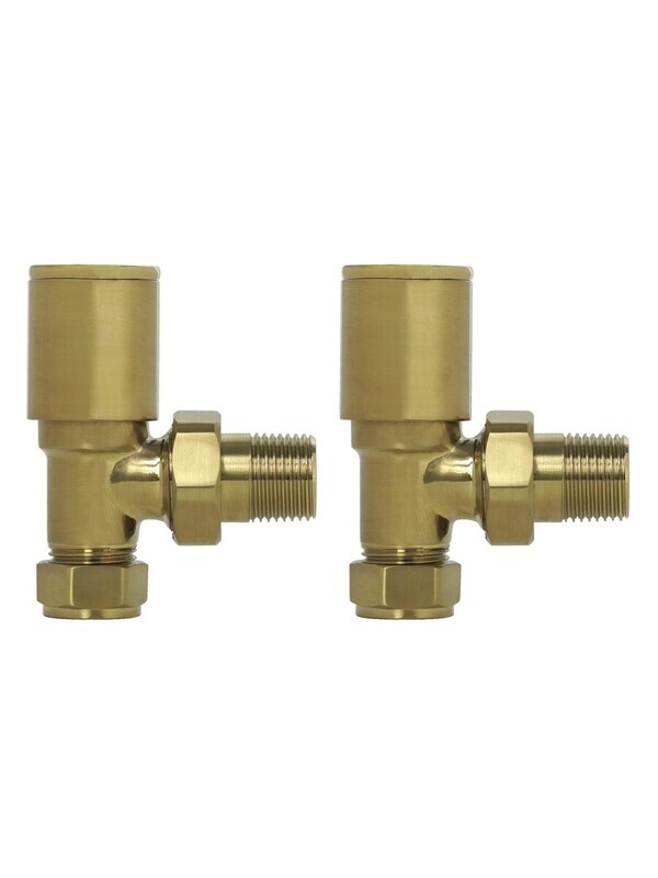 SONAS Angled Radiator Valve Round Head Brushed Gold