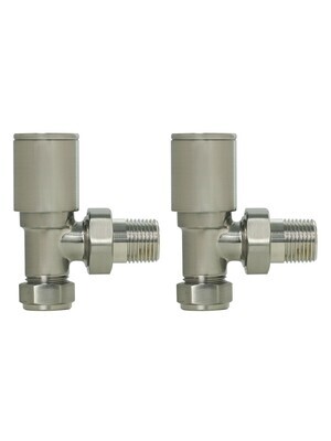 SONAS Angled Radiator Valve Round Head Brushed Nickel