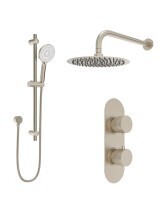 SONAS Alita Knurled Shower Set 1 Brushed Nickel- Wall Mounted  Arm