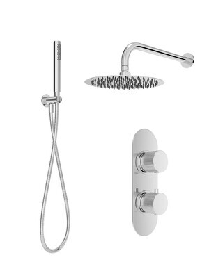 SONAS Alita Knurled Shower Set 2 Chrome  - Wall Mounted Arm