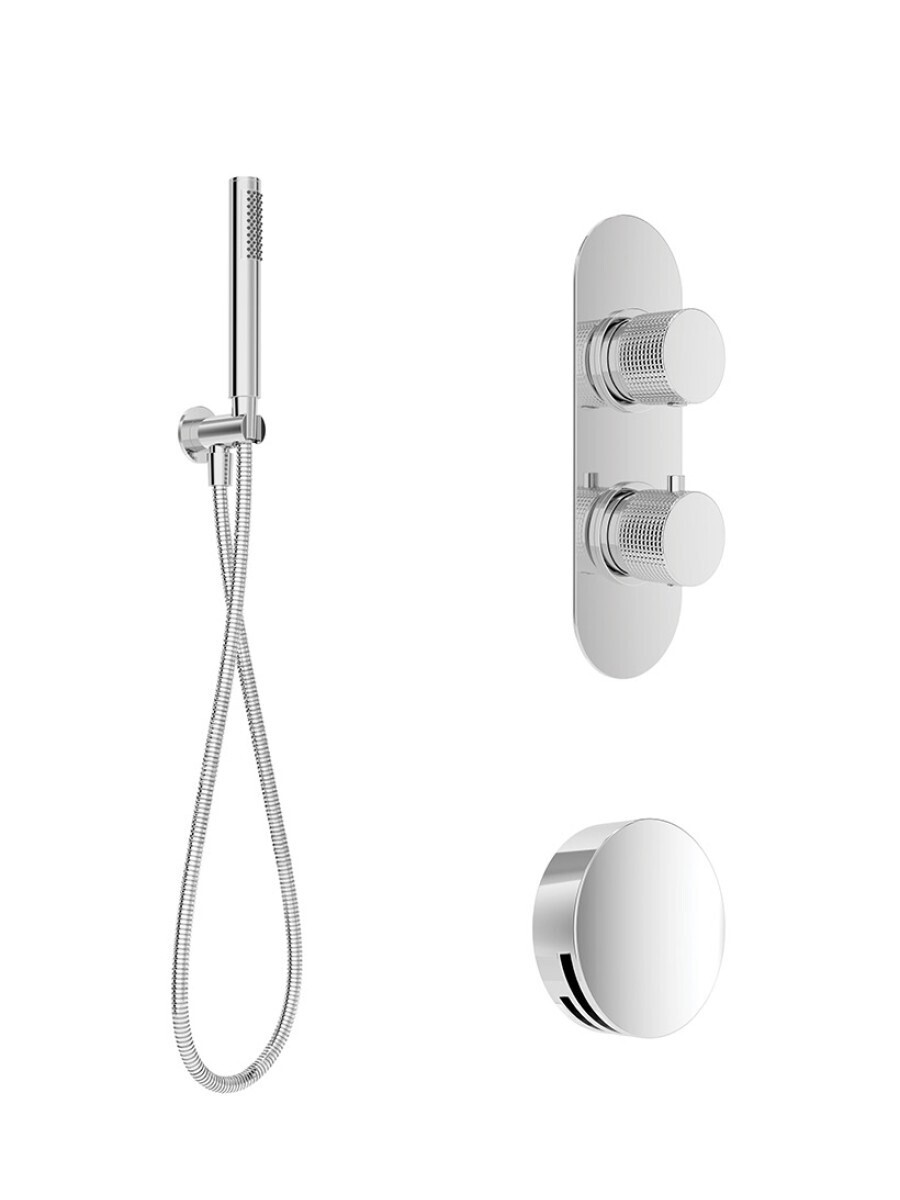 SONAS Alita Knurled Bath Set 2 Chrome