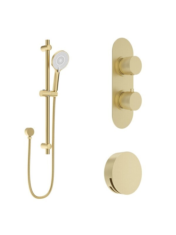 SONAS Alita Knurled Bath Set 1 Brushed Gold SONAS Alita Knurled Bath Set 1 Brushed Gold