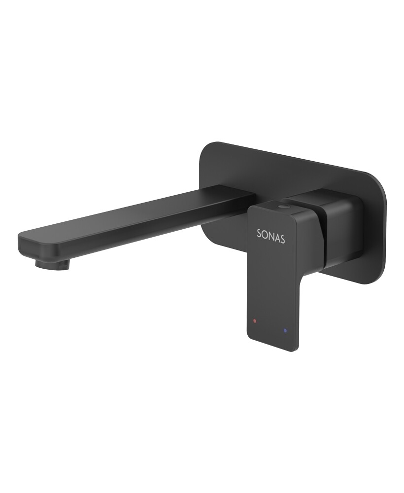 SONAS Contour Wall Mounted Basin Mixer Matt Black