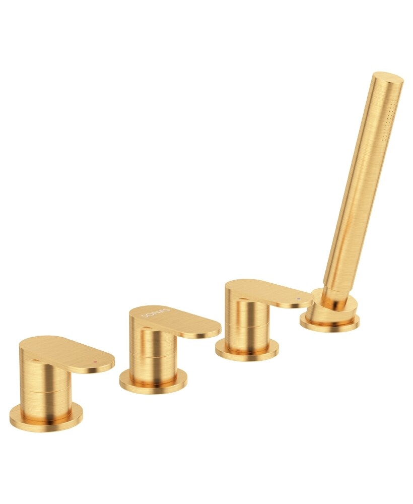 SONAS Norfolk 4 Hole Bath Shower Mixer Brushed Gold