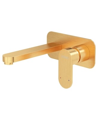 SONAS Norfolk Wall Mounted Basin Mixer Brushed Gold SONAS Norfolk Wall Mounted Basin Mixer Brushed Gold