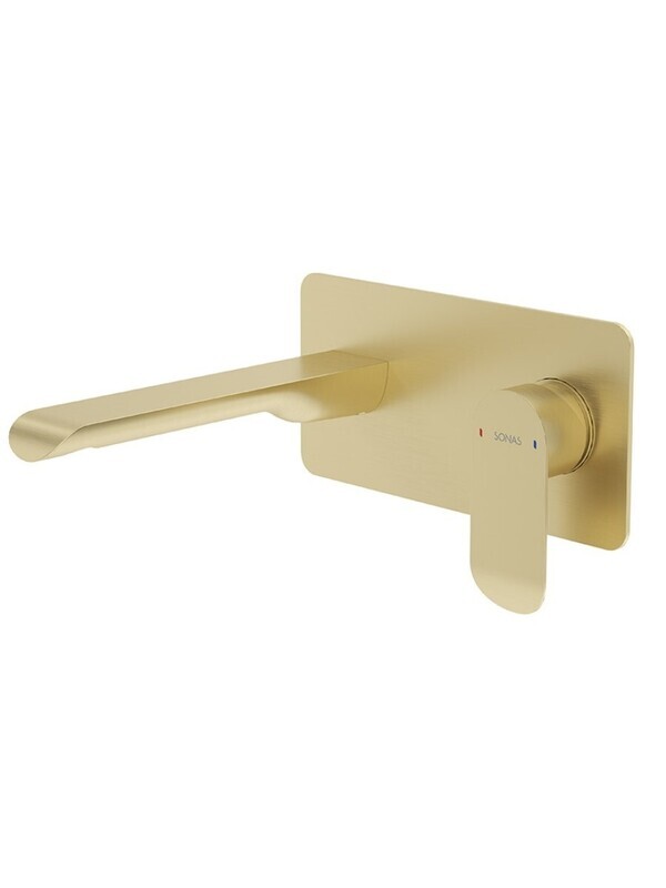 SCOPE Wall Mounted Basin Mixer Brushed Gold SCOPE Wall Mounted Basin Mixer Brushed Gold