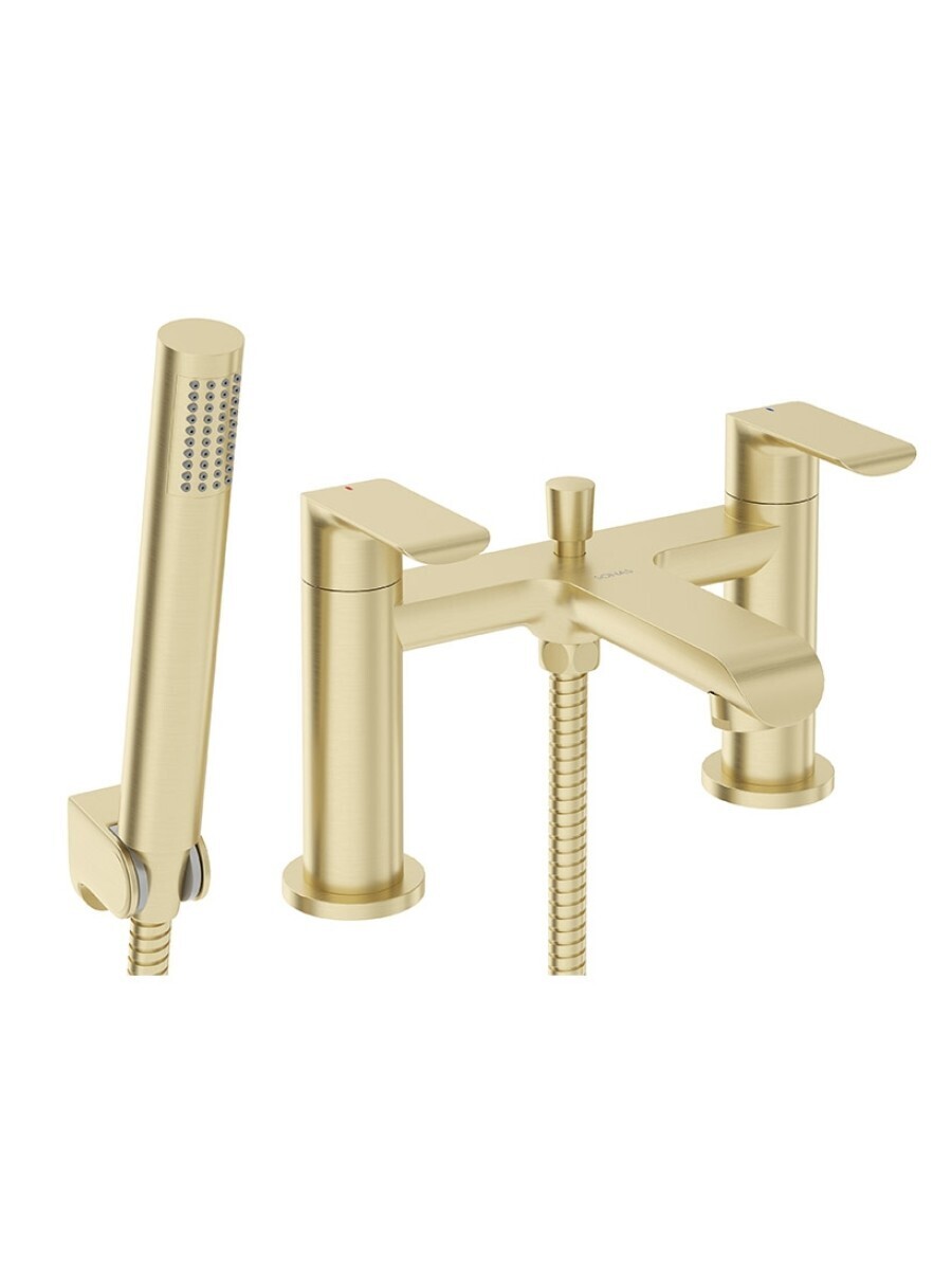 SCOPE Deck Mounted Bath Shower Mixer Brushed Gold