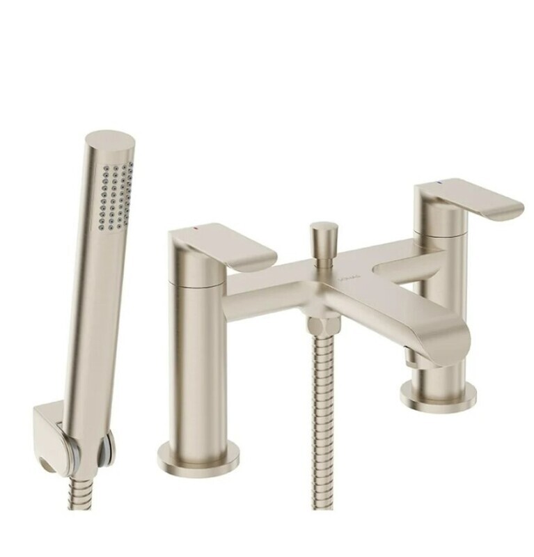 SCOPE Deck Mounted Bath Shower Mixer Brushed Nickel