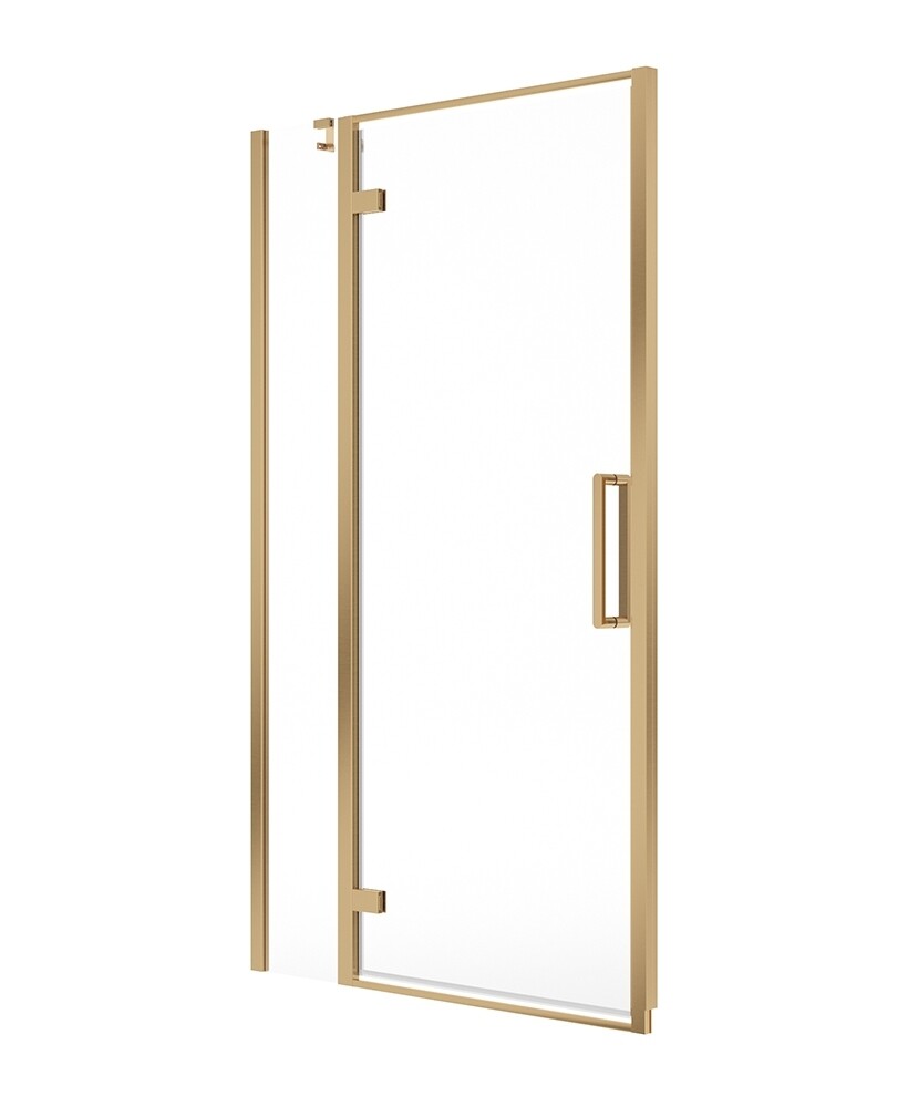 SONAS Aspect Brushed Gold Hinged &amp; Incline Shower Door, Size: 1000