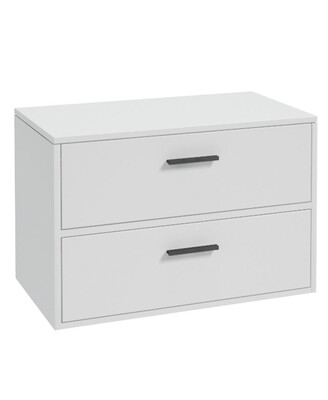 SONAS Finland 80cm Countertop Wall Hung Vanity Unit Matt White Matt Black Hardware