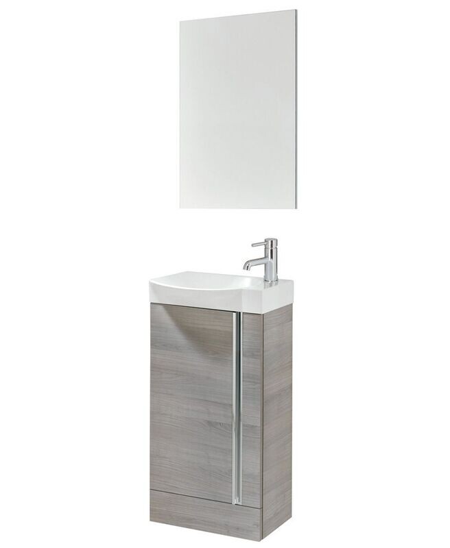SONAS Prague 45cm Sandy Grey Floor Standing Vanity Pack with Mirror