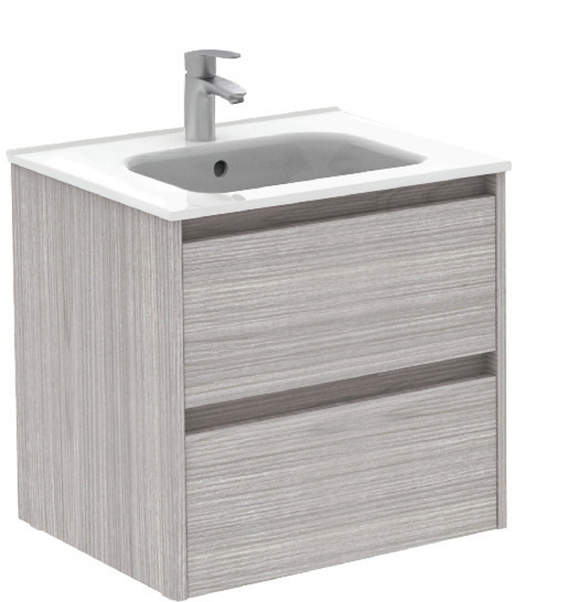 SONAS Smart 60cm Sandy Grey Wall Hung 2 Drawer Vanity Unit SONAS Smart 60cm Sandy Grey Wall Hung 2 Drawer Vanity Unit