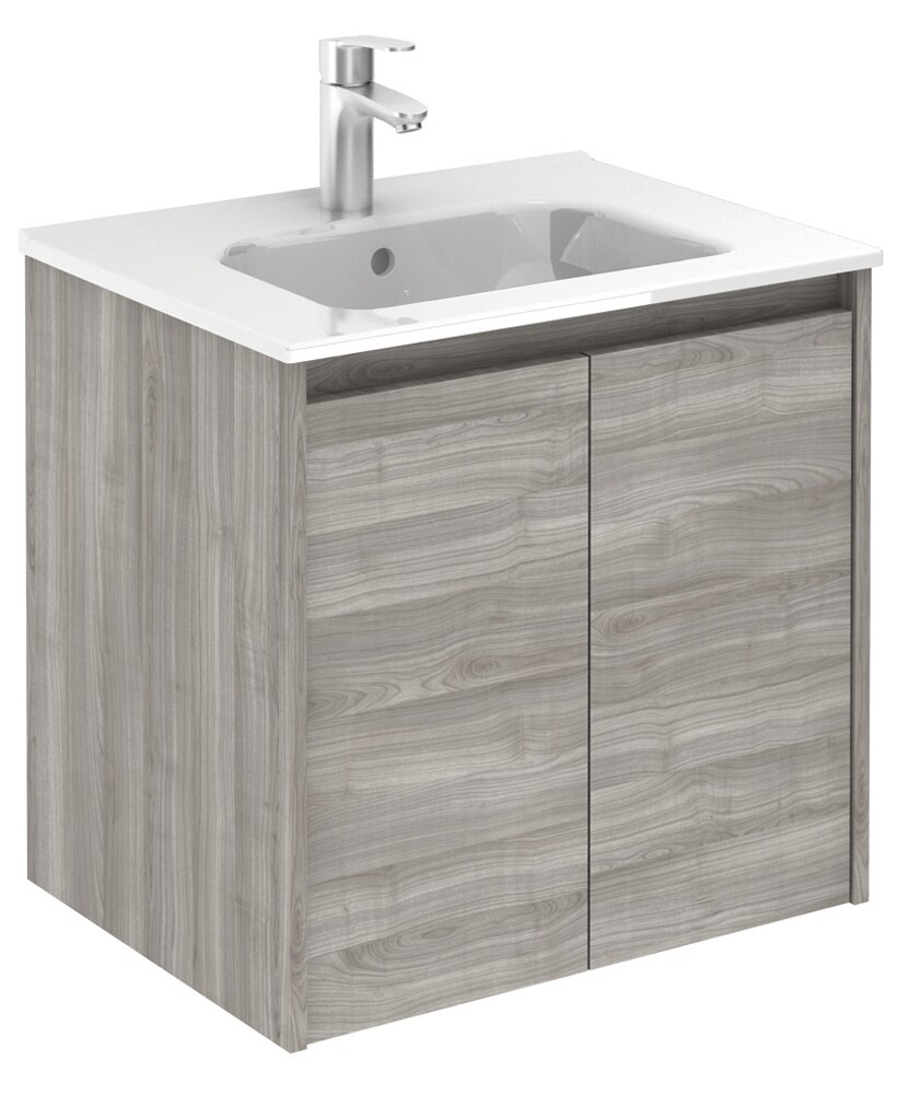SONAS Smart 60cm Sandy Grey Wall Hung 2 Door Vanity Unit