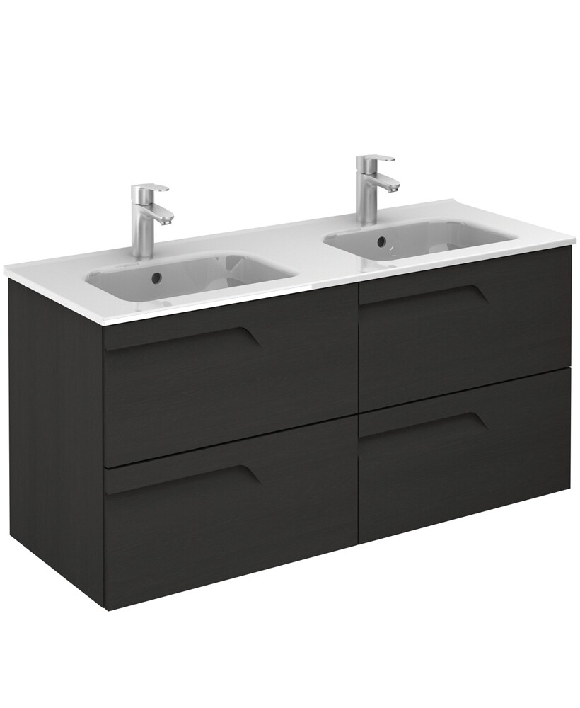 SONAS Brava 120cm Nature Grey 4 Drawer Floor Standing Double Vanity Unit