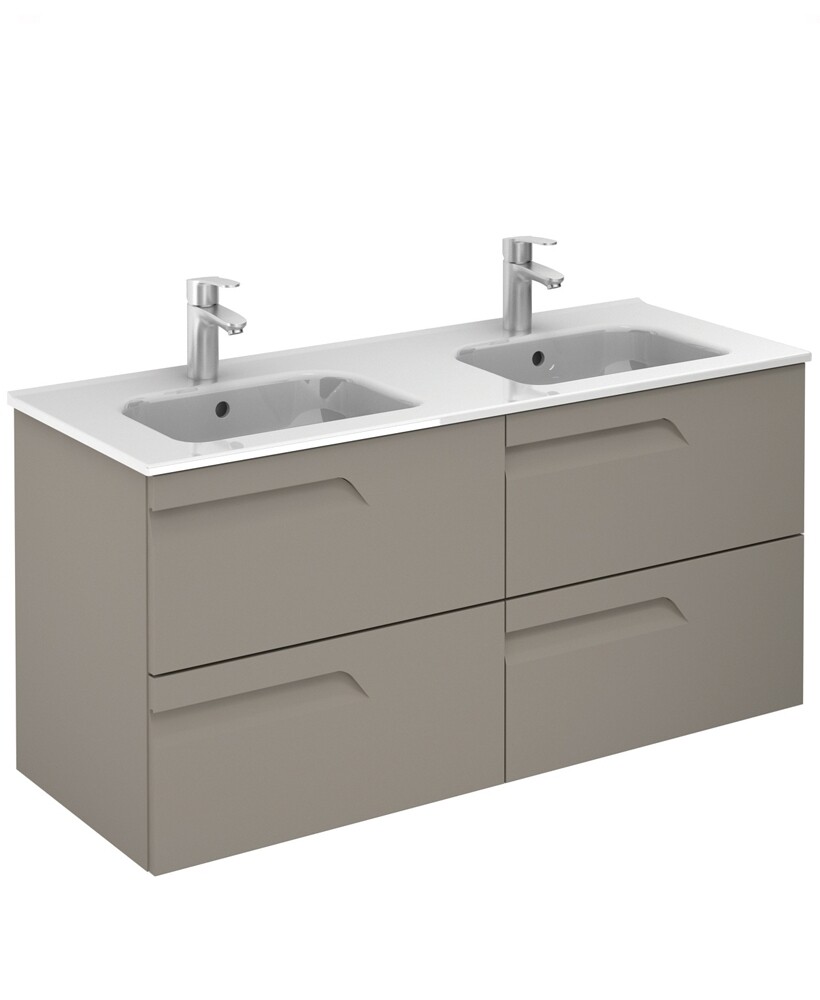 SONAS Brava 120cm Smoke Grey Matt 4 Drawer Floor Standing Double Vanity Unit