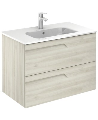 SONAS Brava 80cm Nature White Wall Hung Vanity Unit