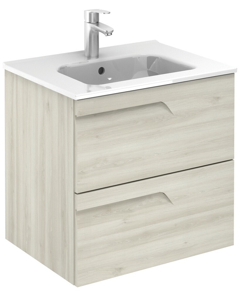 SONAS Brava 60cm Nature White Wall Hung Vanity Unit