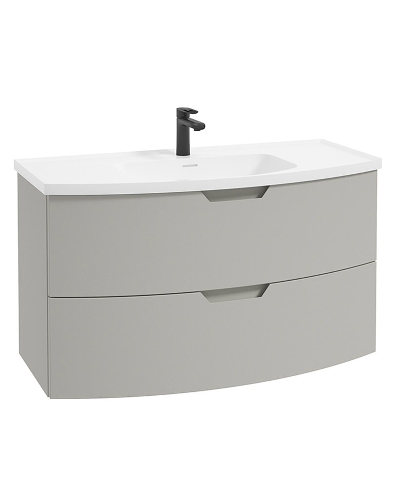 SONAS Arc 100cm Artic Grey Matt 2 Drawer Wall Hung Vanity Unit