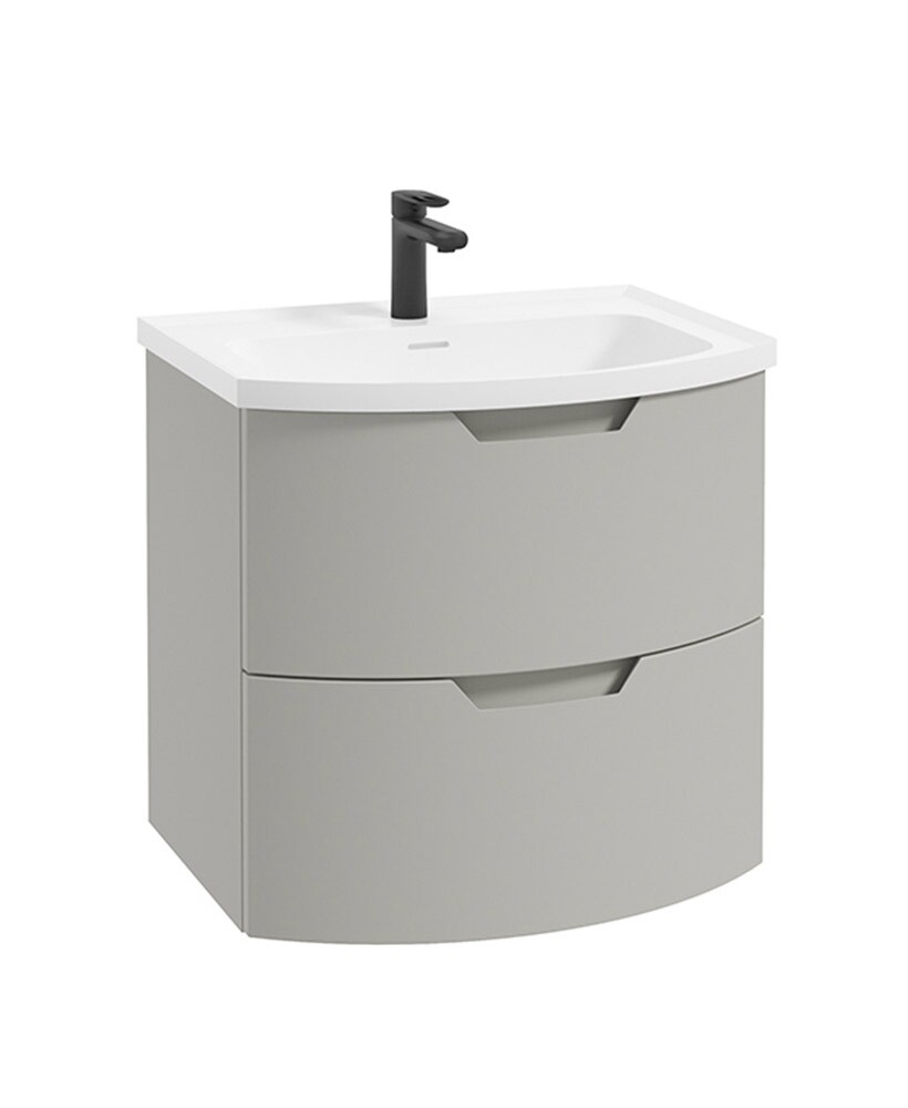 SONAS Arc 60cm Artic Grey Matt 2 Drawer Wall Hung Vanity Unit