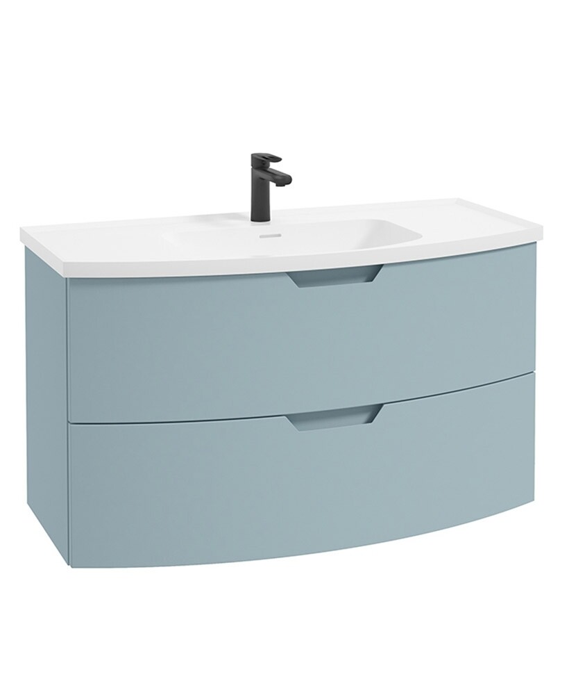 SONAS Arc 100cm Morning Sky Blue Matt 2 Drawer Wall Hung Vanity Unit