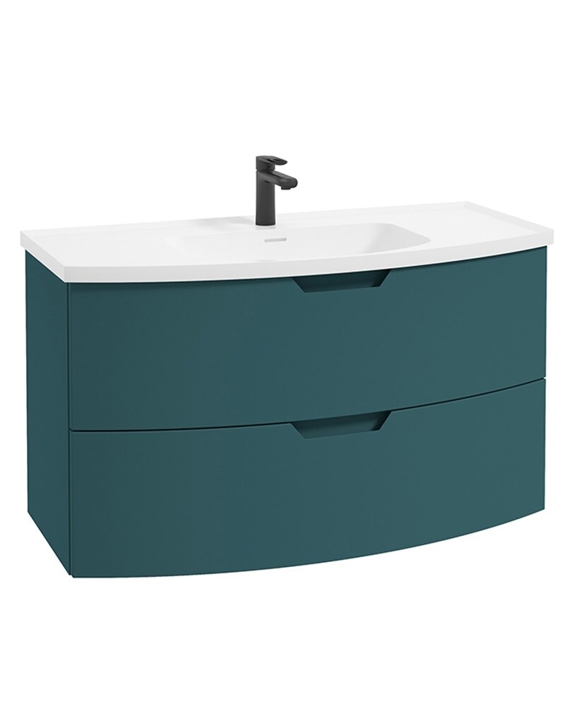 SONAS Arc 100cm Ocean Blue Matt 2 Drawer Wall Hung Vanity Unit