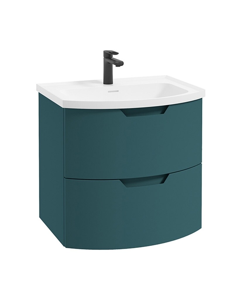 SONAS Arc 60cm Ocean Blue Matt 2 Drawer Wall Hung Vanity Unit