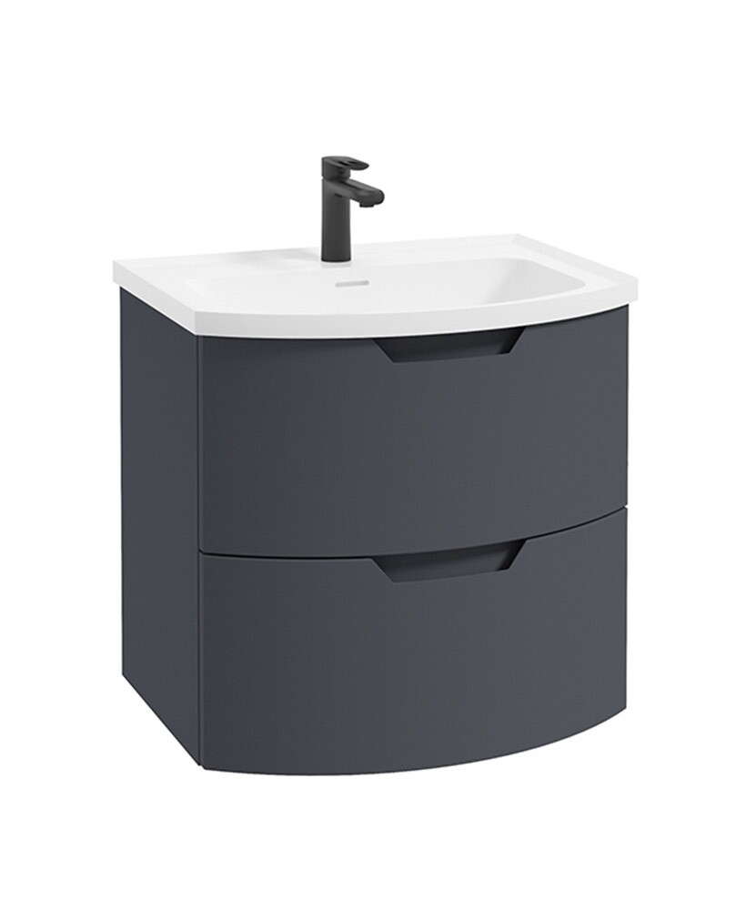 SONAS Arc 60cm Night Sky Blue Matt 2 Drawer Wall Hung Vanity Unit