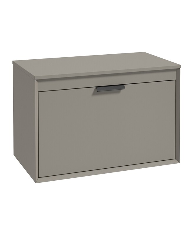 SONAS Fjord 80cm Wall Hung Countertop Unit Khaki Matt- Matt Black Hardware