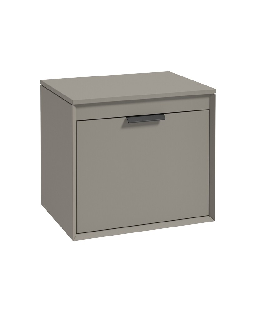 SONAS Fjord 60cm Wall Hung Countertop Unit Khaki Matt- Matt Black Hardware