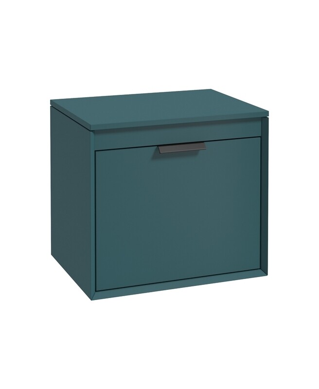 SONAS Fjord 60cm Wall Hung Countertop Unit Ocean Blue Matt- Matt Black Hardware