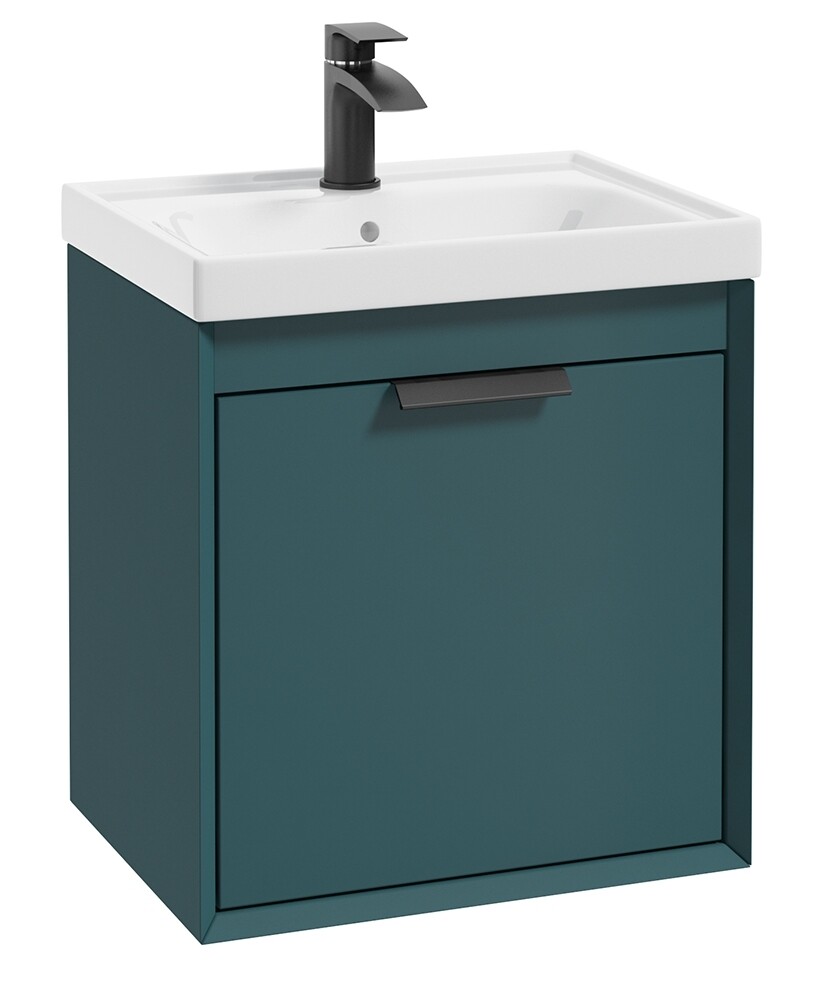 SONAS Fjord 50cm Wall Hung Vanity Unit Ocean Blue Matt- Matt Black Hardware SONAS Fjord 50cm Wall Hung Vanity Unit Ocean Blue Matt- Matt Black Hardware