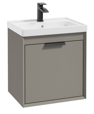 SONAS Fjord 50cm Wall Hung Vanity Unit Khaki Matt- Matt Black Hardware
