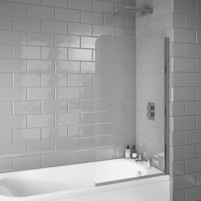 1400x800 Curved Chrome Bath Screen