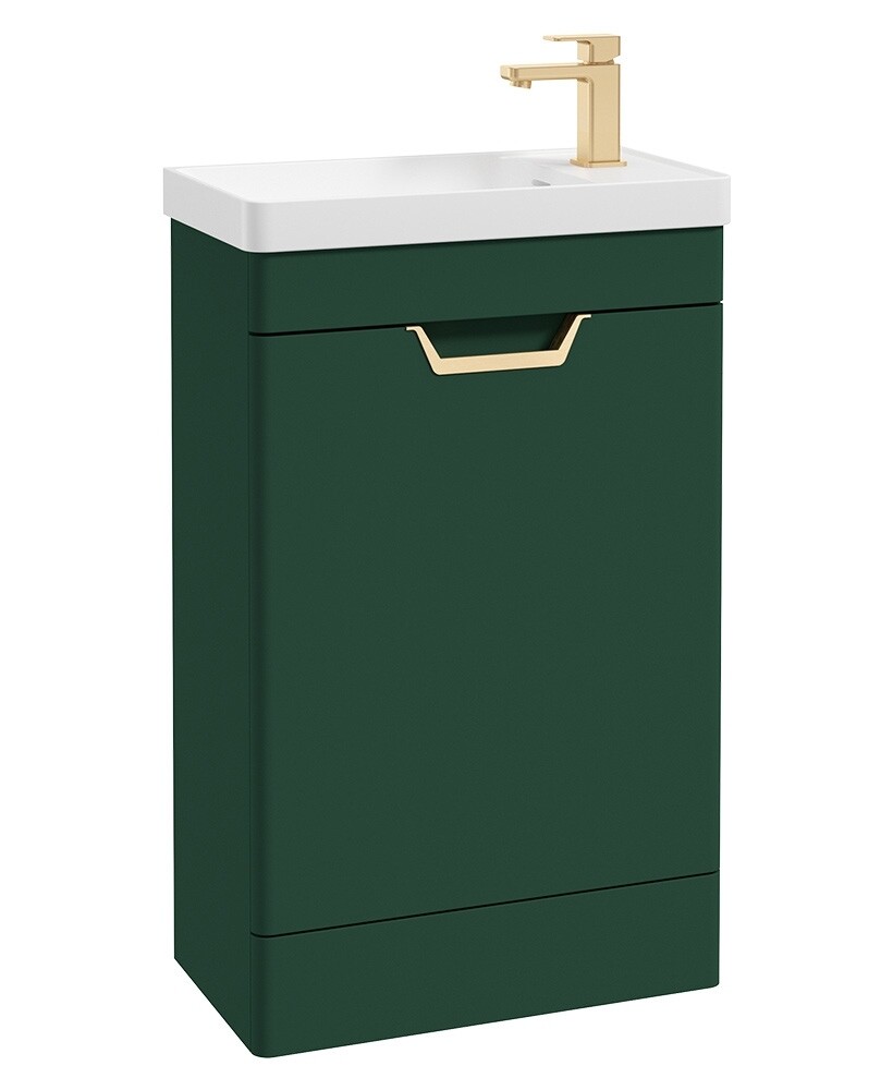 SONAS Freya 55cm Floor Standing Cloakroom Vanity Unit Wreath Green Matt